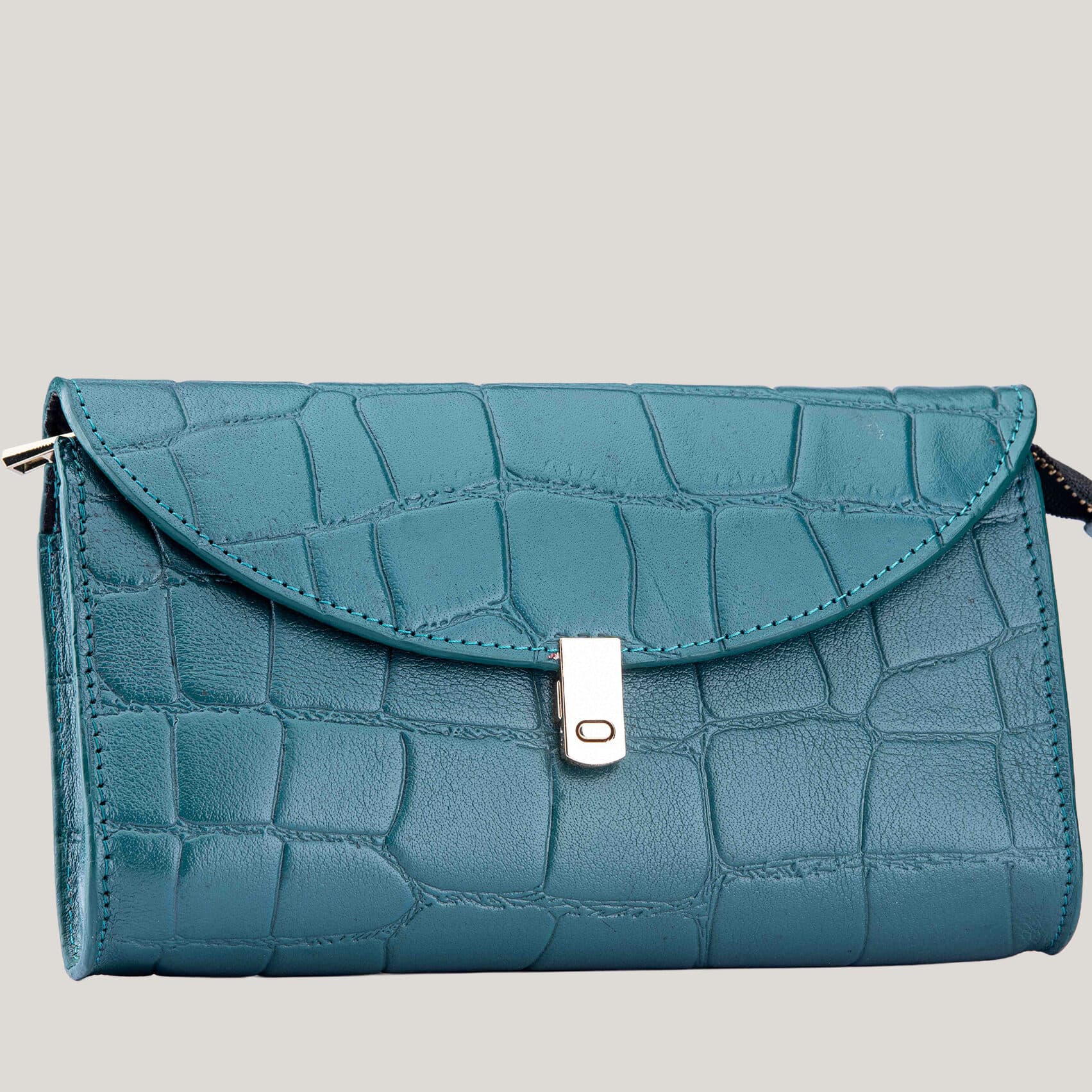 The Lira Clutch - Lira Teal Green